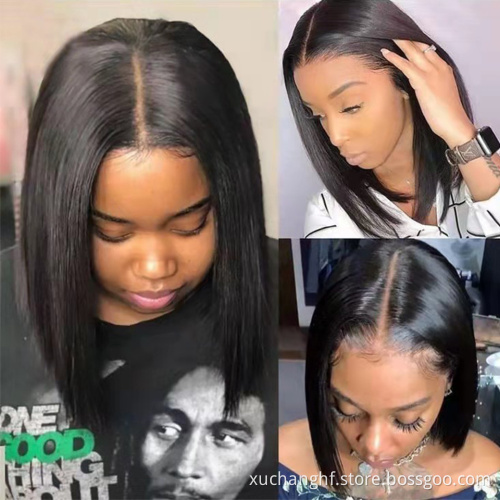 150 180 Density HD Full Lace Human Hair BOB Wigs Wholesale Brazilian Virgin Lace Front Wig with Baby Hair
